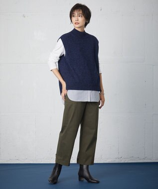 J.PRESS LADIES 【接触冷感・UVケア】レイヤードジャージー カットソー ブラック系1