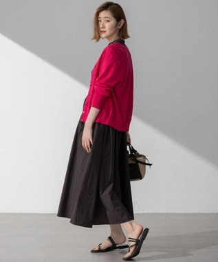 23区 【Oggi6月号掲載】ピュアリネンハイゲージ カーディガン マゼンタピンク