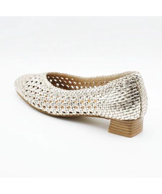 APOM レザーメッシュパンプス30 プラチナ