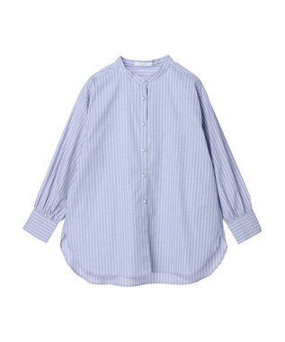 Green Parks パール釦ストライプシャツ Stripe Sax