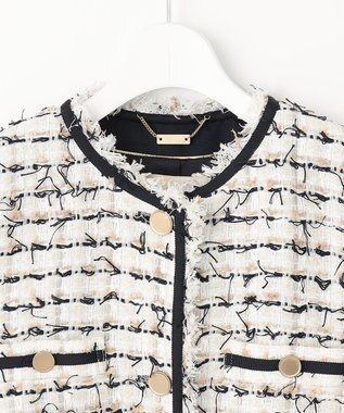 自由区 ファンシーツイード ジャケット アイボリー系