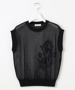 【洗える】透かし編みニットトップス