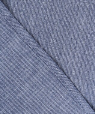 J.PRESS LADIES 【洗える】ラミーポプリン 前開き ブラウス ブルーシャンブレー系