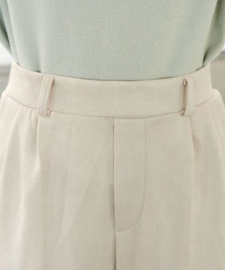 Tiaclasse 【洗える】スエードポンチテーパードパンツ アイボリー