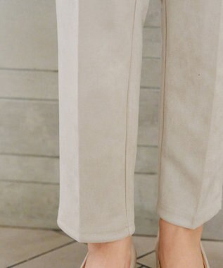 Tiaclasse 【洗える】スエードポンチテーパードパンツ アイボリー