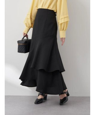 earth music&ecology アシンメトリーイレヘムスカート Black