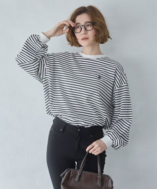 WEGO 【大好評により再入荷！】USPOLOだぼそでカラーロンT ホワイトボーダー