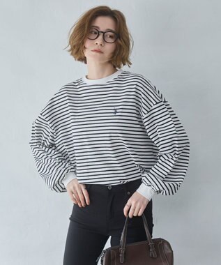 WEGO 【大好評により再入荷！】USPOLOだぼそでカラーロンT ホワイトボーダー