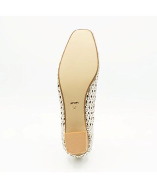 APOM レザーメッシュパンプス30 プラチナ