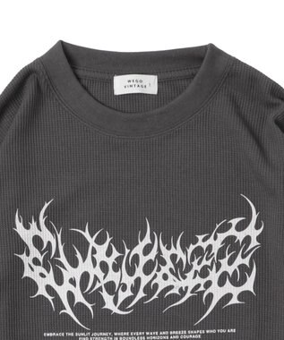 WEGO ワッフルグラフィックT（LS） スミクロ