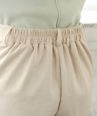 Tiaclasse 【洗える】スエードポンチテーパードパンツ アイボリー