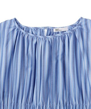 CRAFT STANDARD BOUTIQUE インド製 ハーフスリーブシャーリングワンピース Stripe