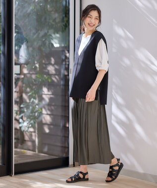 ANY 【洗濯機可】Ｖネックニットベスト ブラック