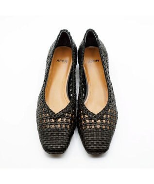 APOM レザーメッシュパンプス30 ブラック