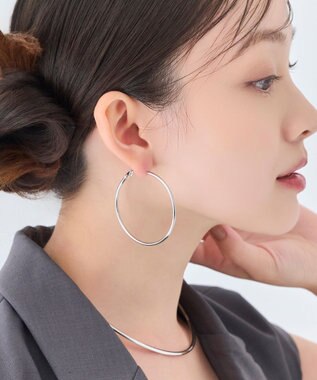 Phoebe 【金属アレルギー対応】ライトフープピアス　シルバー/ステンレス/大振り シルバー