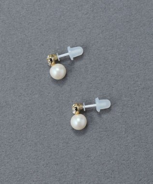 Phoebe 〈金属アレルギー対応〉タイニーラブパールセラミックポストピアス　ぷっくりハート ホワイト