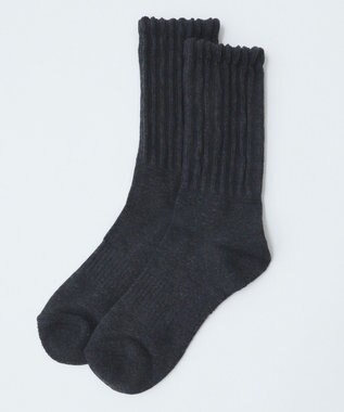 WEGO サポート付きボリューム無地リブソックス ダークグレー