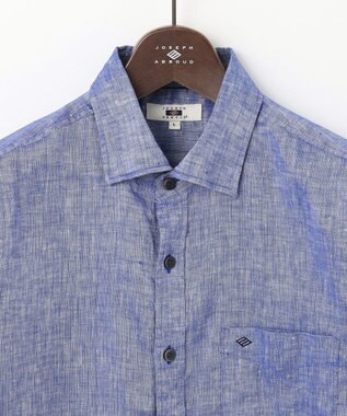 JOSEPH ABBOUD 【キングサイズ・麻100％・軽い・涼しい】モイスチャーリネン シャツ ブルー系