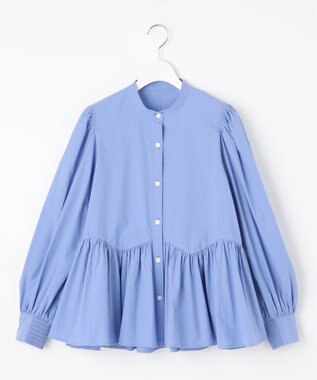 23区 【SLOW/一部店舗限定】タンブラーコットンブロード ブラウス ブルー系