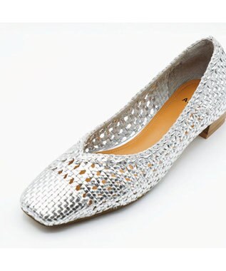 APOM レザーメッシュパンプス30 シルバー