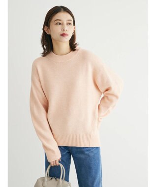 Green Parks ｆｕｗａっとメランジ前後差ニットプルオーバー Pink