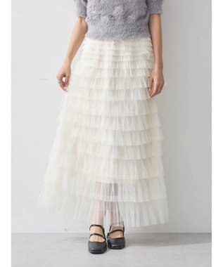 earth music&ecology ティアードフリルチュールスカート White