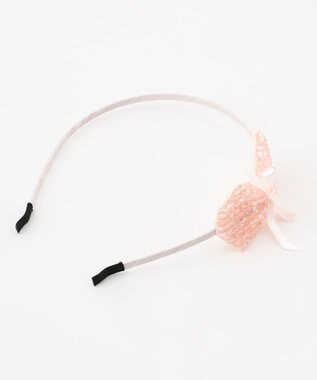 ANY KIDS キラキラ ビーズ キッズ カチューシャ ピンク系