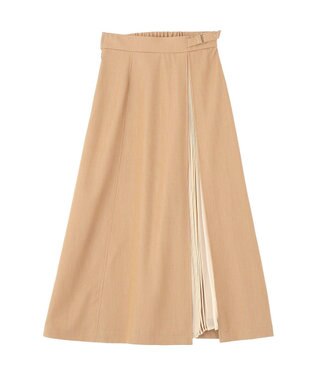 YECCA VECCA プリーツMIXフレアスカート Beige