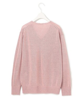 ICB 【WEB限定カラーあり・洗える】ペーパーブレンドシャインニット Vネックプルオーバー ピンク系［WEB限定］