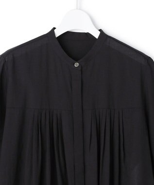 ICB L リネンスラブローン シャツワンピース ブラック