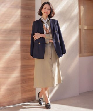 J.PRESS LADIES L ANASTASIAトロ ダブル ジャケット ネイビー系