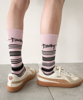 WEGO マルチボーダーソックス（R）　 ピンク