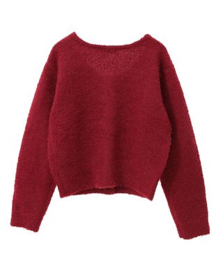 earth music&ecology リボンクルーネックカーディガン Red