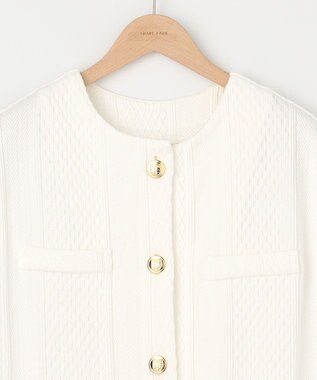 SHARE PARK LADIES 【洗える】ケーブルジャガード ジレ ホワイト系