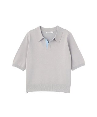 AMERICAN HOLIC 襟付き配色ニット Gray