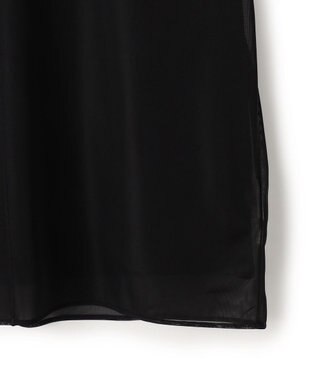 ICB L イージージョーゼット シアーレイヤードカットソー ブラック