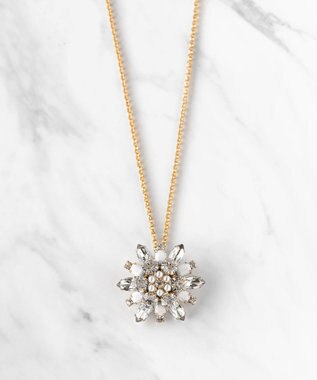TOCCA NOBLE FLOWER BROOCH NECKLACE 2WAY ブローチネックレス ホワイト系