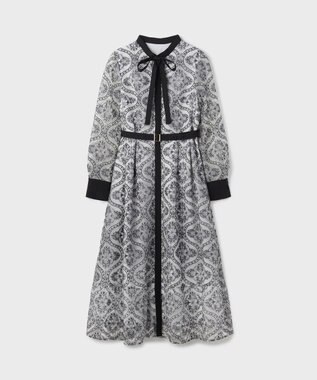 GRACE CONTINENTAL オーナメント刺繍フレアワンピース キナリ