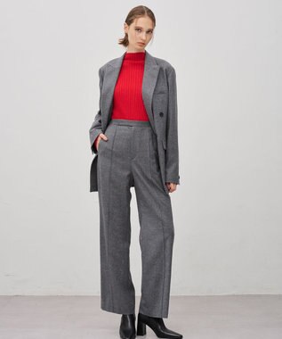 uncrave シアーストライプニット タートルトップス レッド