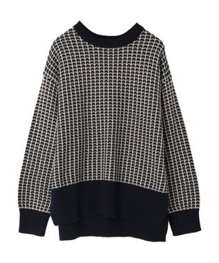 AMERICAN HOLIC 柄編ニットプルオーバー Navy