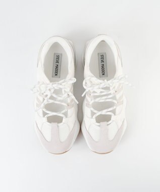 STEVE MADDEN SKYBOX ボリュームソールメタリックラインスニーカー ホワイト