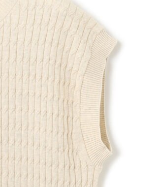 J.PRESS YORK STREET 【WOMEN】コットンケーブル ベスト アイボリー系