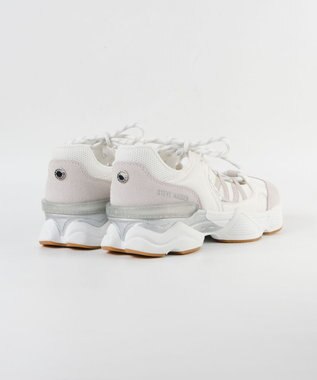 STEVE MADDEN SKYBOX ボリュームソールメタリックラインスニーカー ホワイト