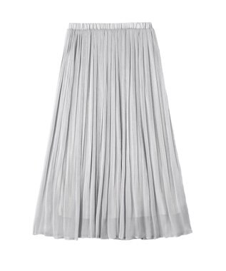YECCA VECCA シャイニーサテンプリーツスカート Light Gray