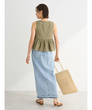 Green Parks ジャガードペプラムＺｉｐベスト Khaki