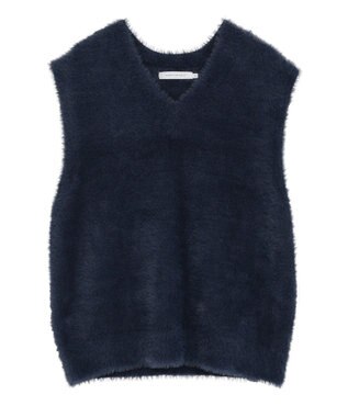 AMERICAN HOLIC 【選べる丈】シャギーニットベスト Navy