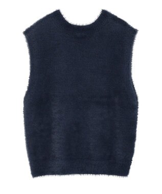 AMERICAN HOLIC 【選べる丈】シャギーニットベスト Navy