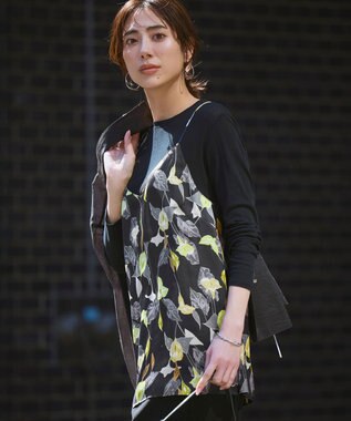 カラーリリープリント キャミソールブラウス