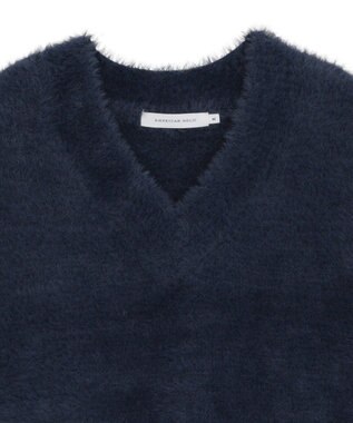 AMERICAN HOLIC 【選べる丈】シャギーニットベスト Navy