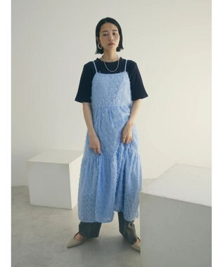 Green Parks armonia.フェザージャガードキャミワンピース Blue
